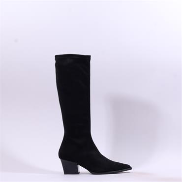 Miss Elastic Texaco Low Point Long Boot - Black